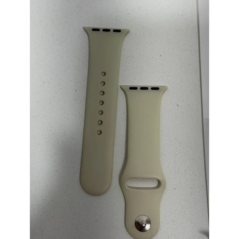 2 Pack Sport‎ Bands for Apple Watch 38mm 40mm Silicone Straps Beige Pink